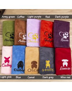 Personalized Embroidered dog towel