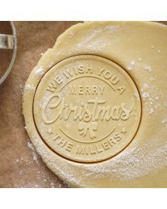 Personalized Merry Christmas Cookie Stamp With Your Family Name