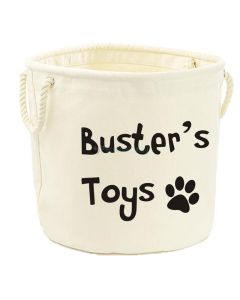 Personalised Pets Name Canvas Toy Storage Tub