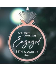 Personalized Engagement Ornament Engaged Christmas Diamond Couple Ornament
