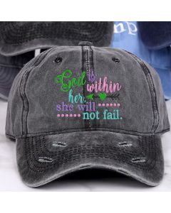 God Is Within Her She Will Not Fail Embroidery Baseball Hat