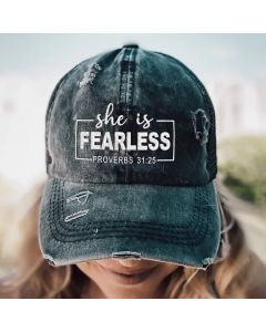 She is Strong Fearless Hat Christian Embroidery Baseball Caps