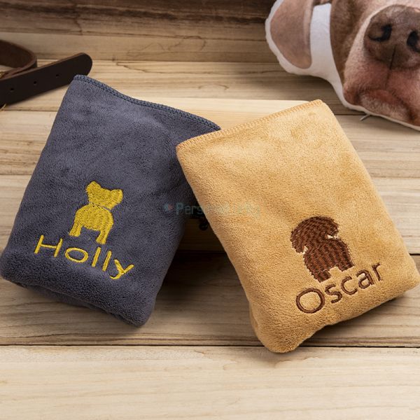 Personalized Embroidered dog towel
