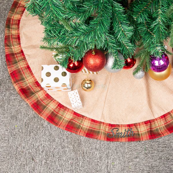 Personalized Burlap Christmas Tree Skirt