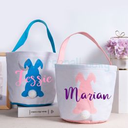 Personalized Bunny gift bag hand basket