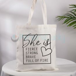 She is Strong Brave Fierce...Tote Bag Christian Shoulder Bag