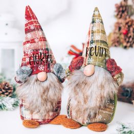 Personalized Handmade Christmas Gnomes with eyes covered