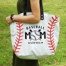 Personalized Baseball Softball Mom Gift Mother Tote Bag