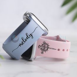 Engraved Cross Faith with Name Watch Band