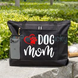 Dog MOM Cotton Canvas Tote Bag Dog Lover Gift