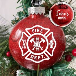 Personalized Firefighter Ornament with custom Name and Number