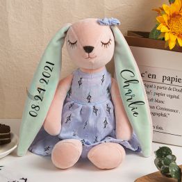 Personalized Handmade Plush Bunny  Doll Newborn Gift