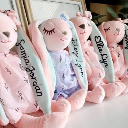 Personalized Handmade Plush Bunny  Doll Newborn Gift