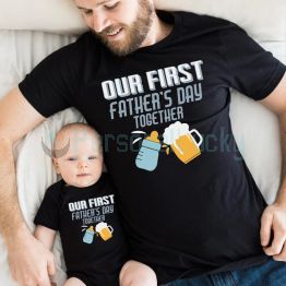 Our First Father's Day Matching Shirt New Father Gift