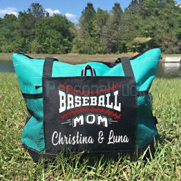 Personalized Baseball Mom Tote Bag with Player Names