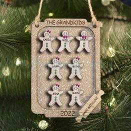 Personalized Gingerbread Family Cute Christmas Ornament