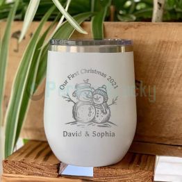 Personalized Christmas Couple Tumbler Our First Christmas Tumbler