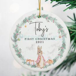 Personalized Baby 1st Christmas Rabbit Decoration New Baby ornament