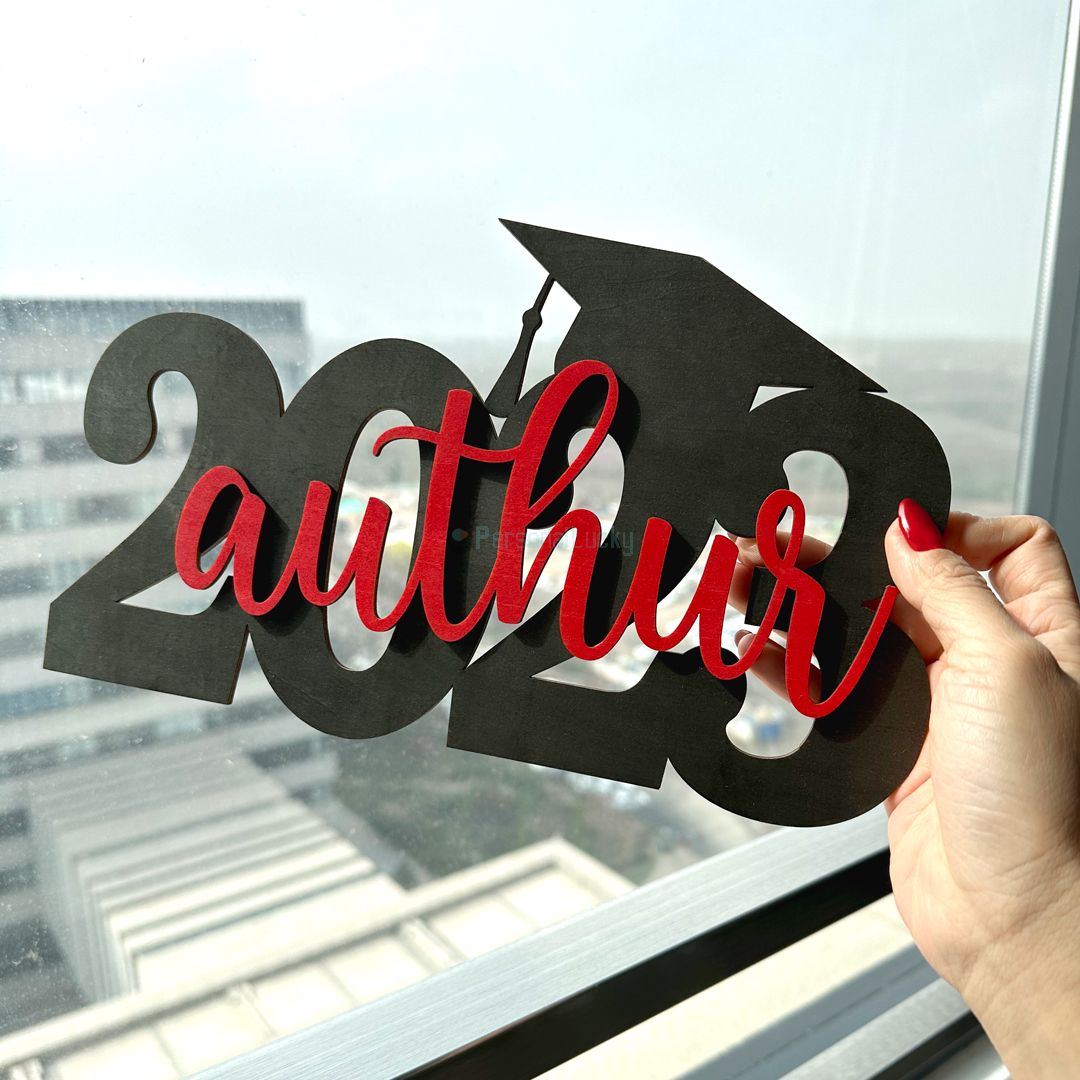 2023 or 2024 Graduation Cap Wood Sign Personalized Name