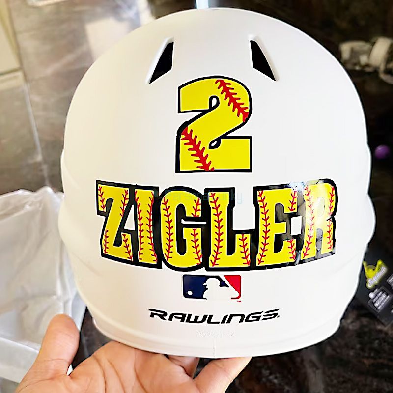 Personalized Softball/Baseball Helmet Decal