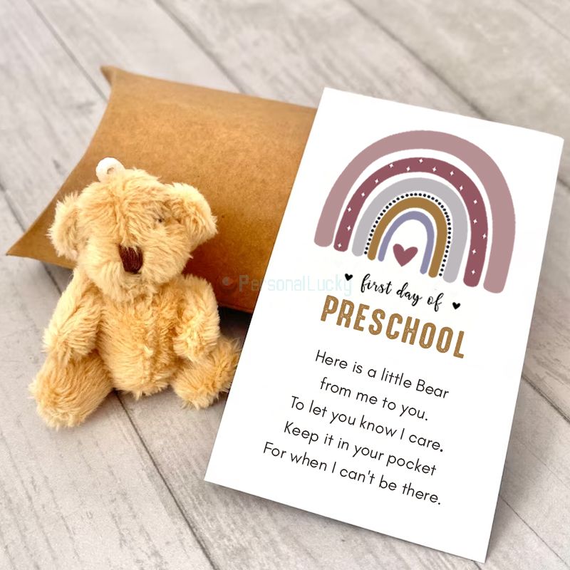 Back to School Mini Bear Plush Pocket Anxiety Separation Bear Gift