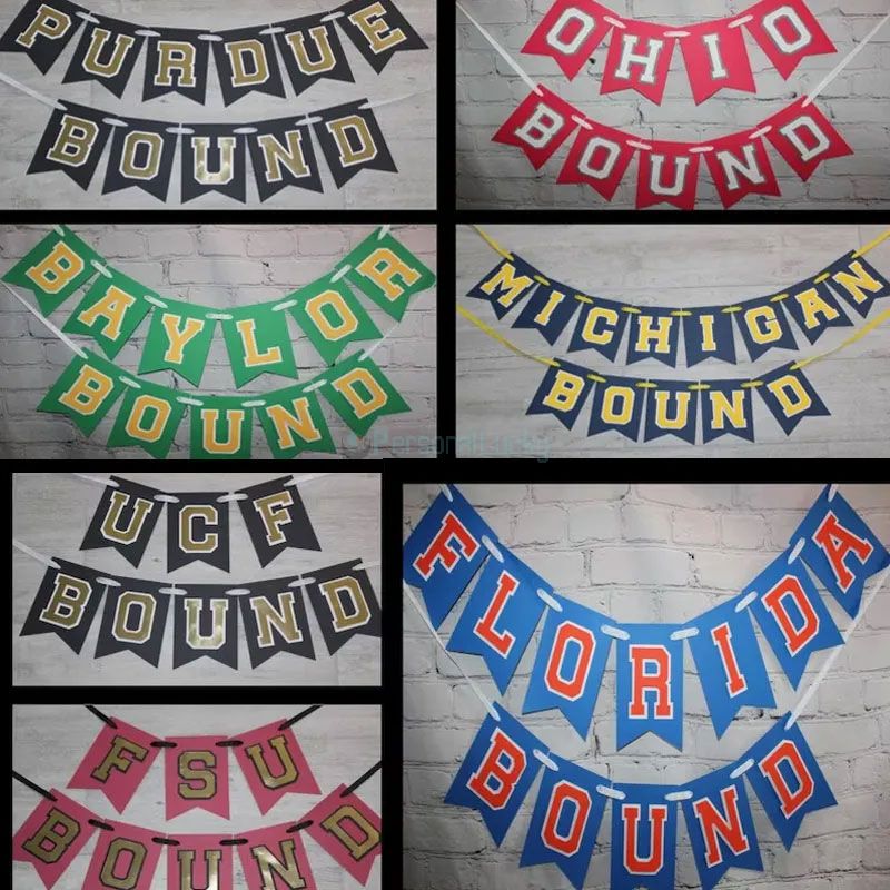 Regular Personalized Cardstock Graduation Banner in School Colors