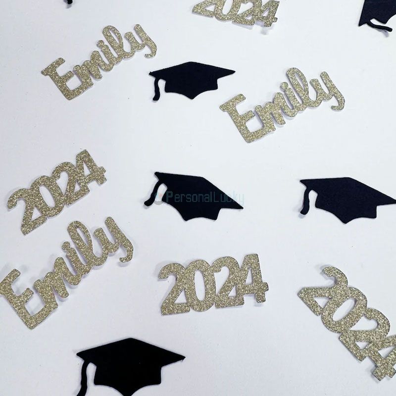  Class of 2024 Graduation Confetti, Glitter Graduation Party Decor