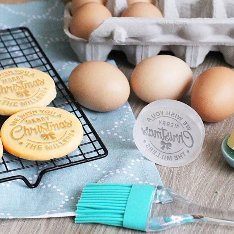 Personalized Merry Christmas Cookie Stamp With Your Family Name