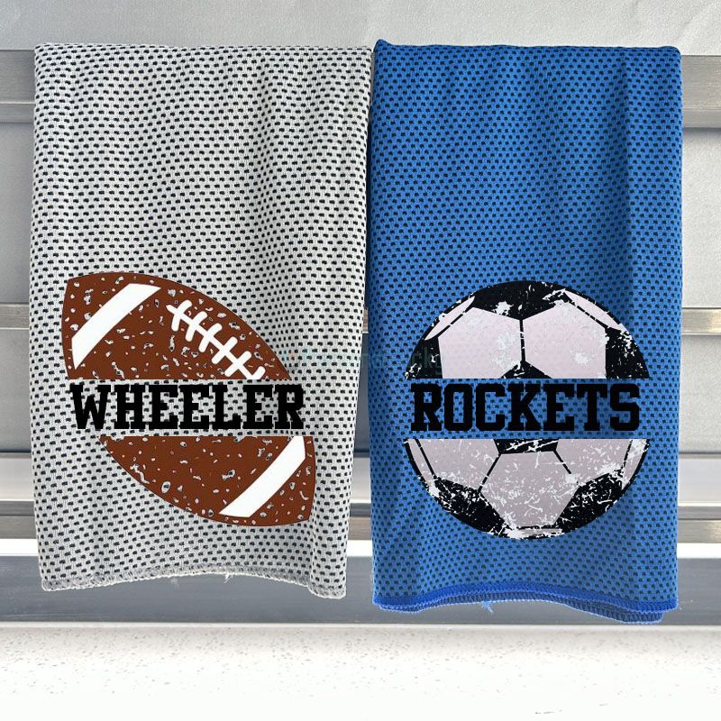 Personalized Distressed Baseball Softball Football Soccer Cooling Towel