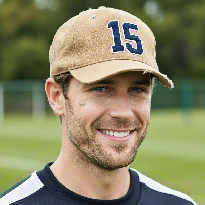 Custom Embroidery Number Distressed Brim Baseball Cap