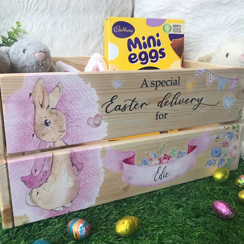Personalised Easter box Easter crate sweet box