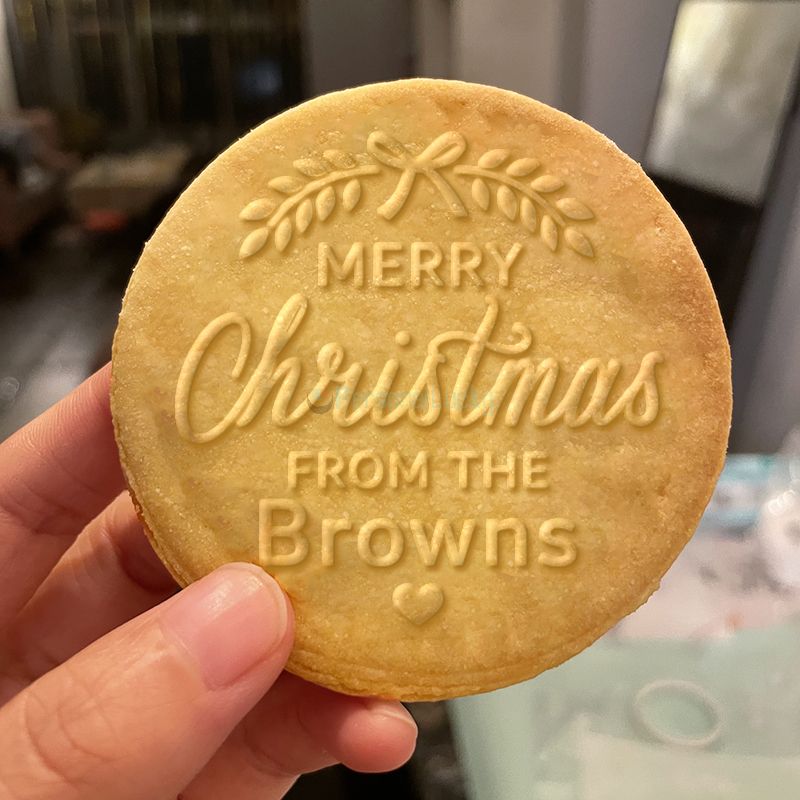 Personalized Custom Merry Christmas Cookie Stamp From Your Family