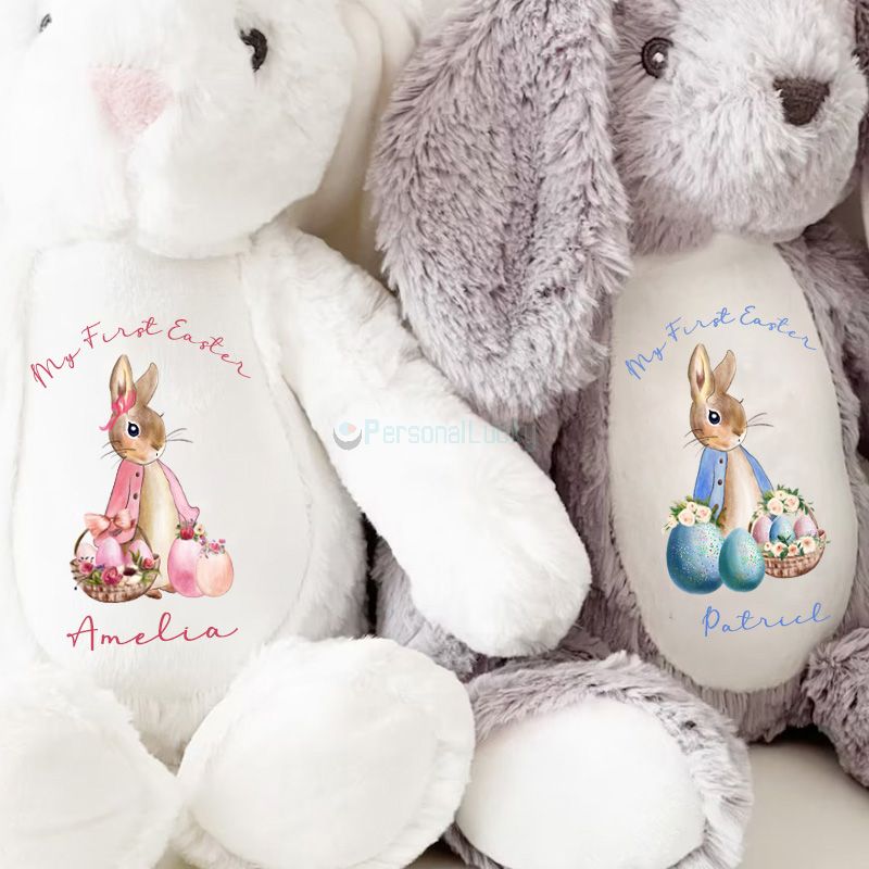 Persoalized Baby Plush Bunny First Easter Boy and Girl Gift