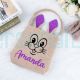 Personalized Easter jute rabbit portable storage bag