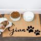 Personalized Burlap Pet Bowl Mat