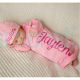 Personalized Baby Coming Home Outfit ( Gown & Baby Hat  )