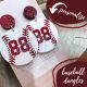 Personalized Baseball Dangle Earrings for Her