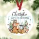 Personalized Baby's 1st Christmas Ornament Woodland animal Decoration