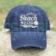 Beach Baseball Cap Summer Vintage Embroidery Hats