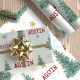 Personalized Christmas Tree Wrapping Paper Name Holiday  Gift Wrap Paper