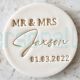 Custom Mr and Mrs Wedding Names and Date Cookie Biscuit Stamp