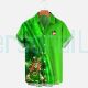 St. Patrick's Day Green Clover Short Sleeve Men's Shirt
