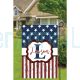 Personalized Distressed American Star and Stripes Monogrammed Garden Flag