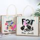 Fight Cancer in all colors Burlap Tote Bag Breast Cancer Awareness Gift