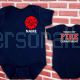 Personalized Firefighter Infant Bodysuit with Fire Department on Back