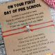 First Day Of School Preschool Kindergarten Wish Card Bracelet