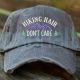 Hiking Hair Don't Care Distressed Hat Hiking Camping Baseball Cap