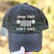 Jeep Hair Don't Care Jeep Embroidery Baseball Cap