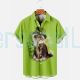 Fydude Men's St. Patrick's Day Cat Printed Shirt