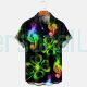 Fluorescent Notes And Clover Casual Loose Men's Plus Size Shirt